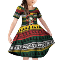 Mexican Santa Sombrero Family Matching Off Shoulder Short Dress and Hawaiian Shirt Feliz Navidad Mexico - Wonder Print Shop