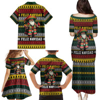 Mexican Santa Sombrero Family Matching Puletasi and Hawaiian Shirt Feliz Navidad Mexico - Wonder Print Shop