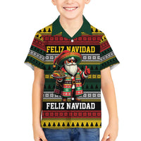 Mexican Santa Sombrero Family Matching Short Sleeve Bodycon Dress and Hawaiian Shirt Feliz Navidad Mexico - Wonder Print Shop