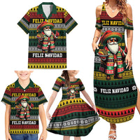 Mexican Santa Sombrero Family Matching Summer Maxi Dress and Hawaiian Shirt Feliz Navidad Mexico - Wonder Print Shop