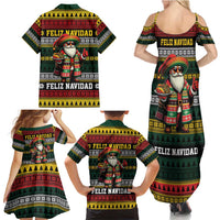 Mexican Santa Sombrero Family Matching Summer Maxi Dress and Hawaiian Shirt Feliz Navidad Mexico - Wonder Print Shop