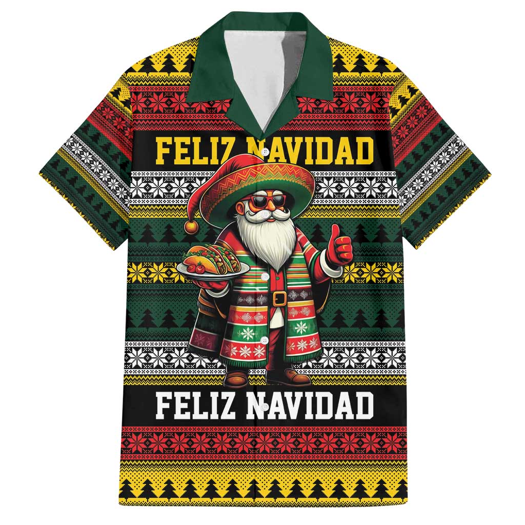Mexican Santa Sombrero Family Matching Summer Maxi Dress and Hawaiian Shirt Feliz Navidad Mexico - Wonder Print Shop