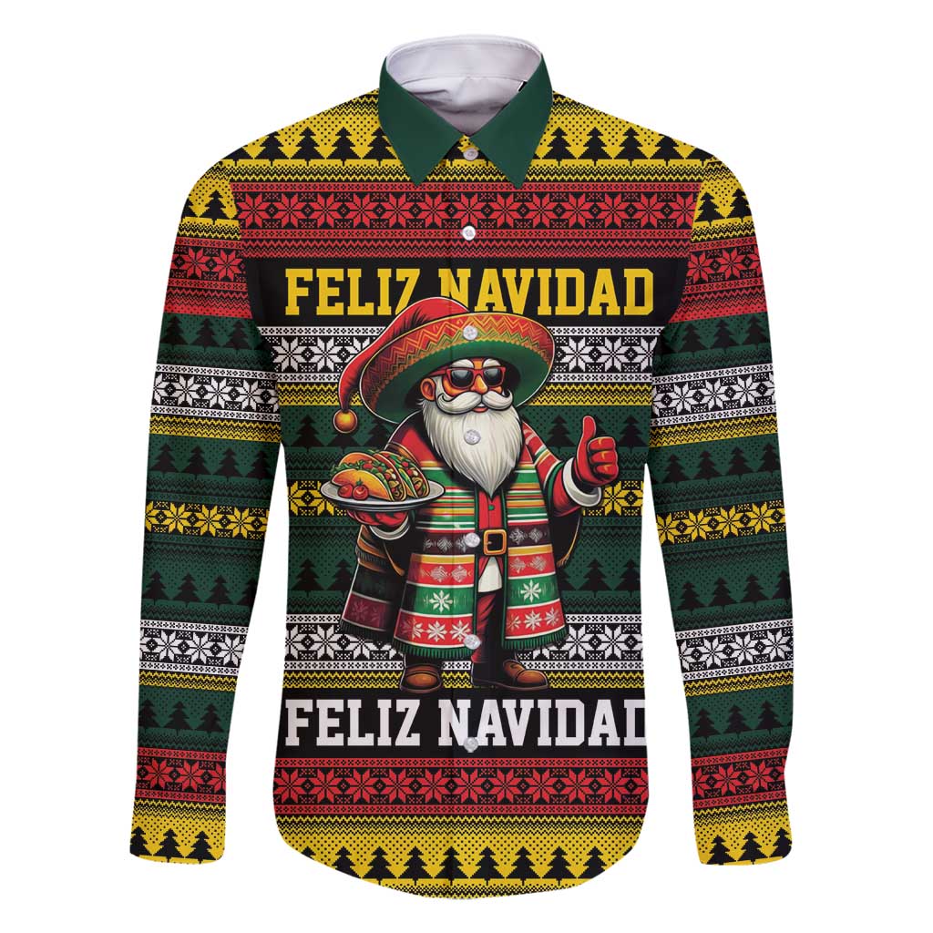 Mexican Santa Sombrero Family Matching Summer Maxi Dress and Hawaiian Shirt Feliz Navidad Mexico - Wonder Print Shop