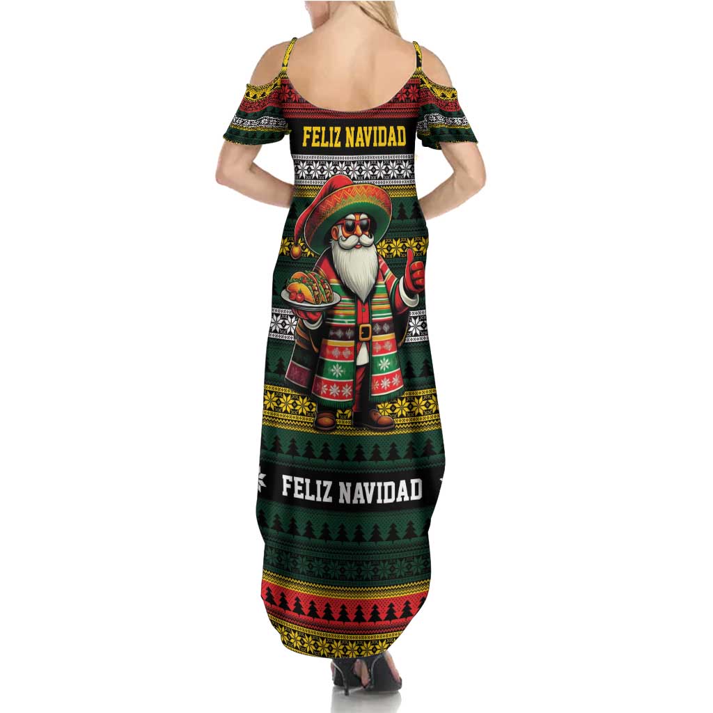 Mexican Santa Sombrero Family Matching Summer Maxi Dress and Hawaiian Shirt Feliz Navidad Mexico - Wonder Print Shop