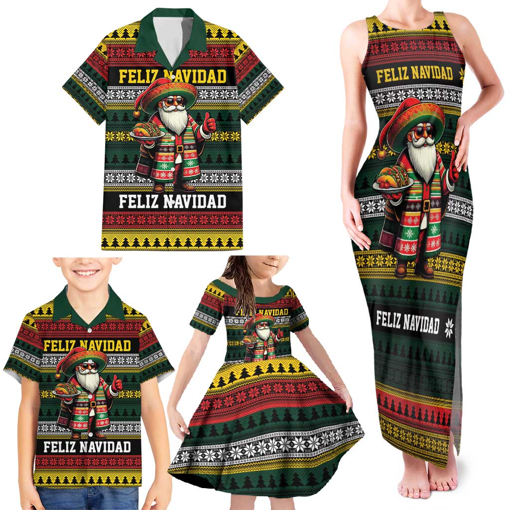 Mexican Santa Sombrero Family Matching Tank Maxi Dress and Hawaiian Shirt Feliz Navidad Mexico - Wonder Print Shop