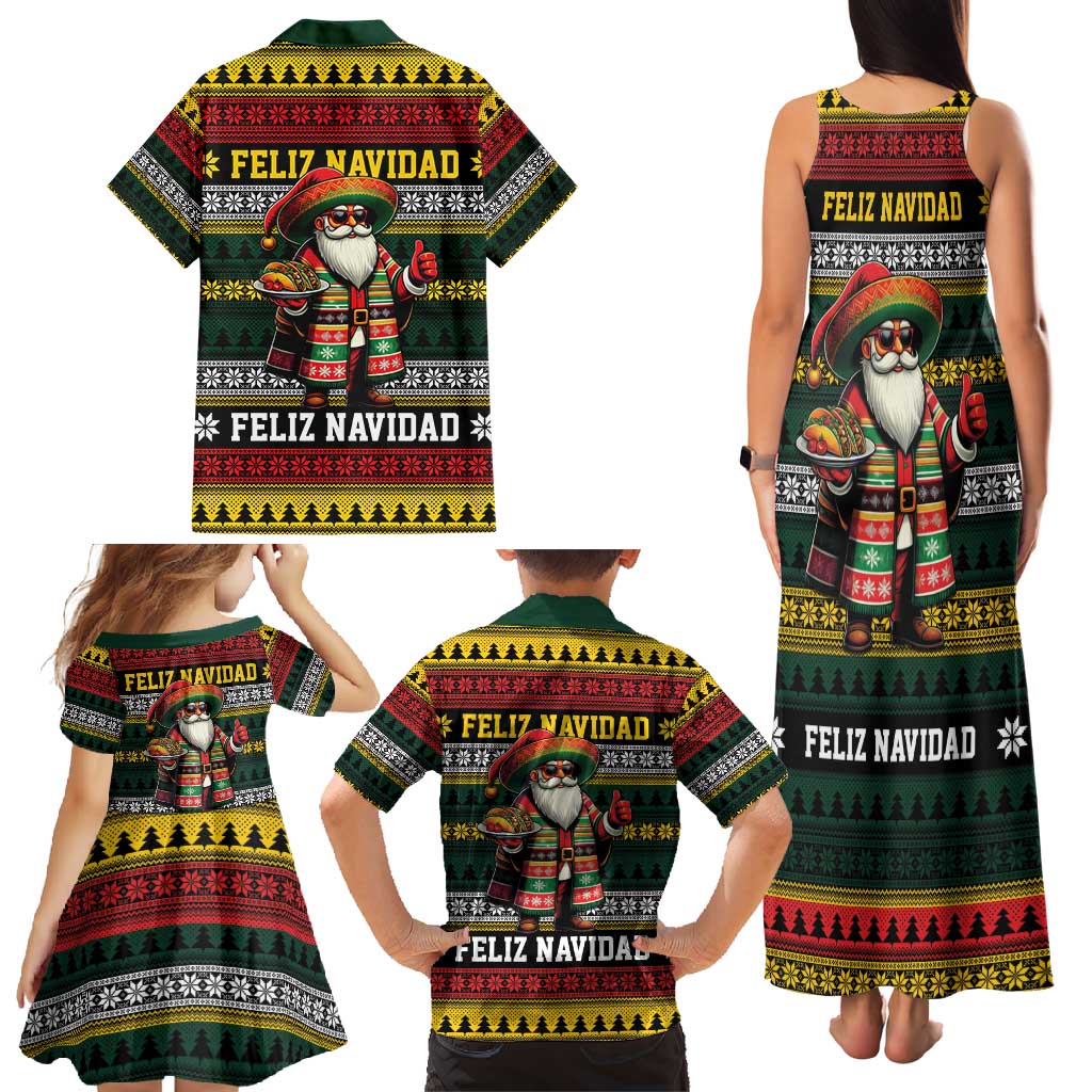 Mexican Santa Sombrero Family Matching Tank Maxi Dress and Hawaiian Shirt Feliz Navidad Mexico - Wonder Print Shop