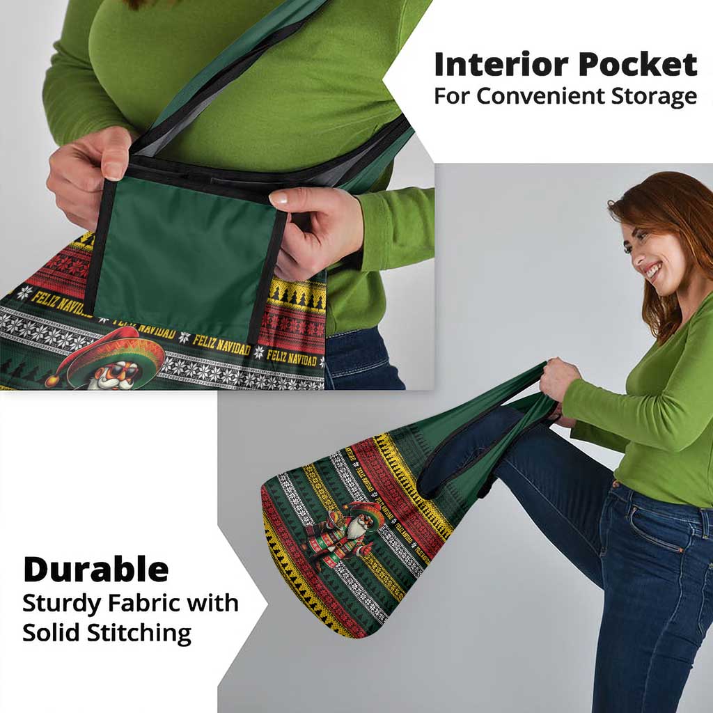 Mexican Santa Sombrero Grocery Bag Feliz Navidad Mexico - Wonder Print Shop