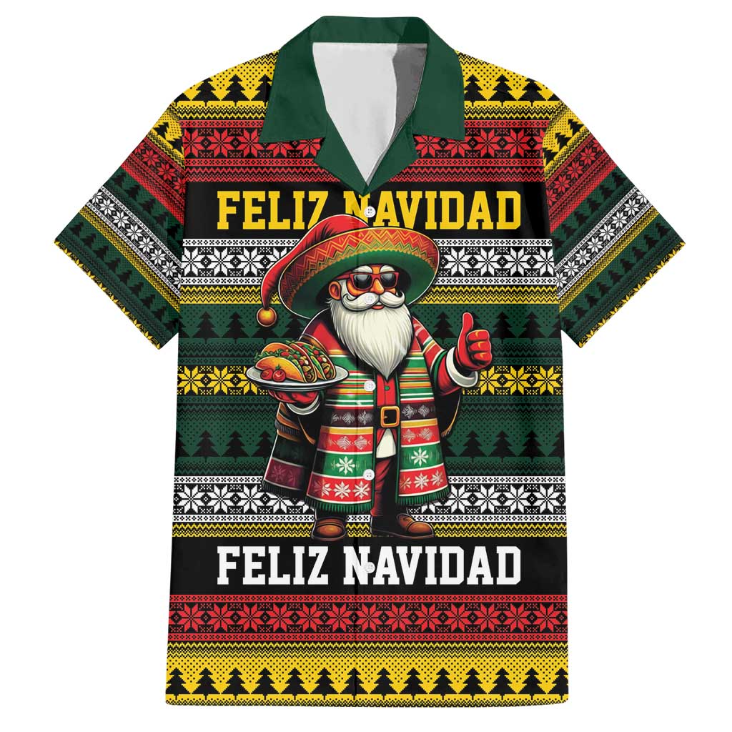 Mexican Santa Sombrero Hawaiian Shirt Feliz Navidad Mexico - Wonder Print Shop