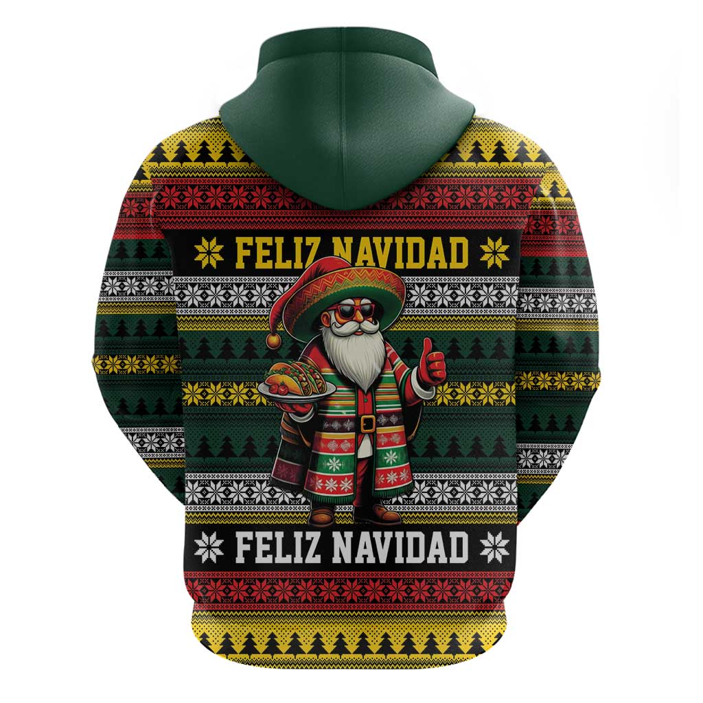 Mexican Santa Sombrero Hoodie Feliz Navidad Mexico - Wonder Print Shop