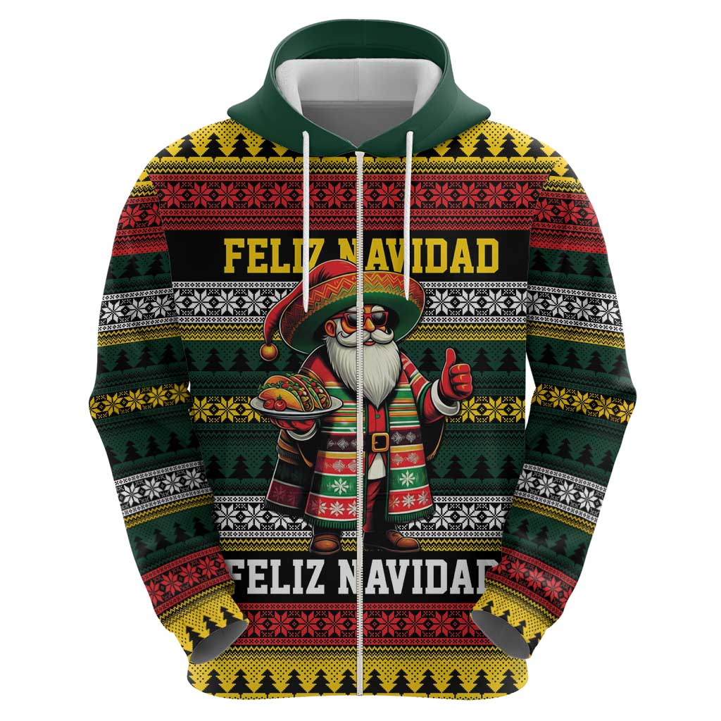 Mexican Santa Sombrero Hoodie Feliz Navidad Mexico - Wonder Print Shop