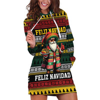 Mexican Santa Sombrero Hoodie Dress Feliz Navidad Mexico - Wonder Print Shop