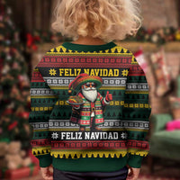 Mexican Santa Sombrero Kid Ugly Christmas Sweater Feliz Navidad Mexico - Wonder Print Shop