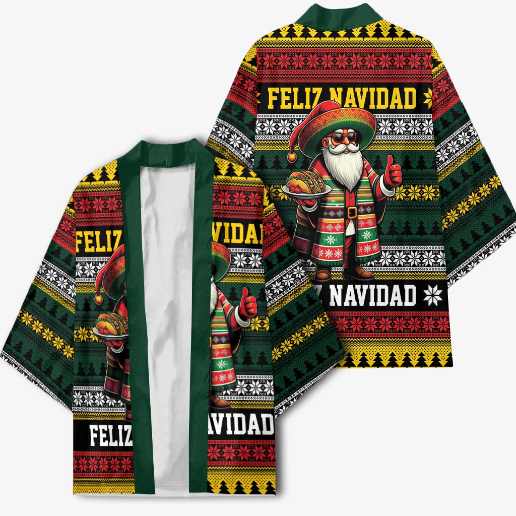 Mexican Santa Sombrero Kimono Feliz Navidad Mexico - Wonder Print Shop