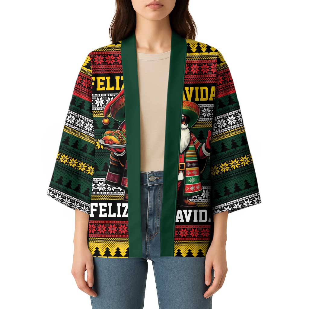 Mexican Santa Sombrero Kimono Feliz Navidad Mexico - Wonder Print Shop