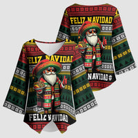 Mexican Santa Sombrero Kimono Sleeve Blouse Feliz Navidad Mexico - Wonder Print Shop