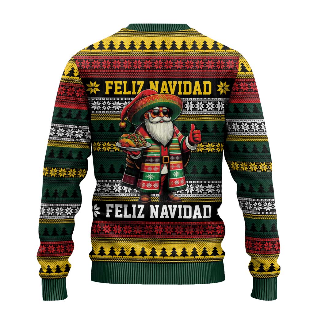 Mexican Santa Sombrero Ugly Christmas Sweater Feliz Navidad Mexico - Wonder Print Shop