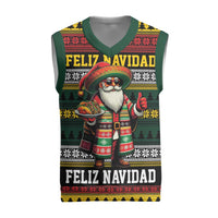 Mexican Santa Sombrero Christmas Knitted V-Neck Vest Feliz Navidad Mexico - Wonder Print Shop