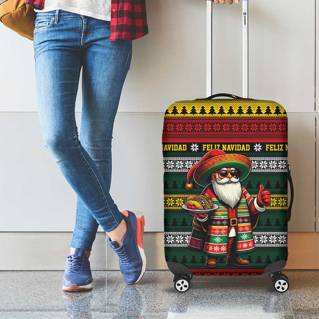 Mexican Santa Sombrero Luggage Cover Feliz Navidad Mexico - Wonder Print Shop