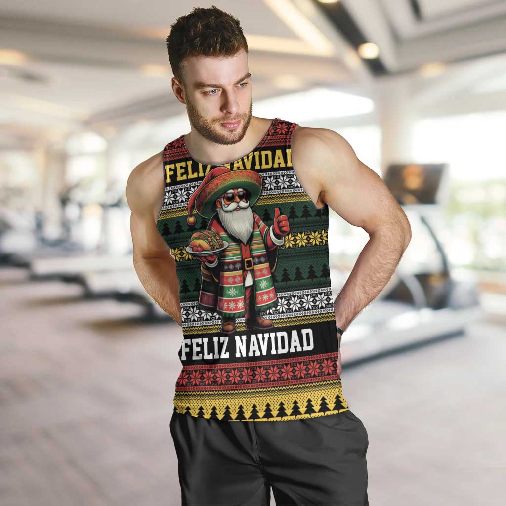 Mexican Santa Sombrero Men Tank Top Feliz Navidad Mexico - Wonder Print Shop
