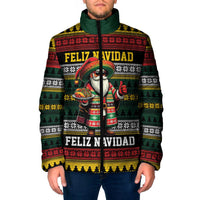 Mexican Santa Sombrero Padded Jacket Feliz Navidad Mexico - Wonder Print Shop