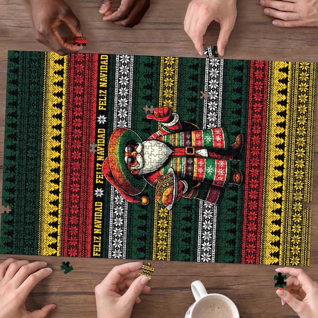 Mexican Santa Sombrero Puzzle Feliz Navidad Mexico - Wonder Print Shop
