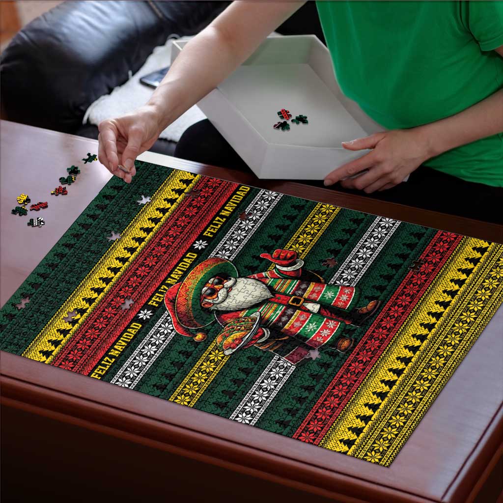 Mexican Santa Sombrero Puzzle Feliz Navidad Mexico - Wonder Print Shop