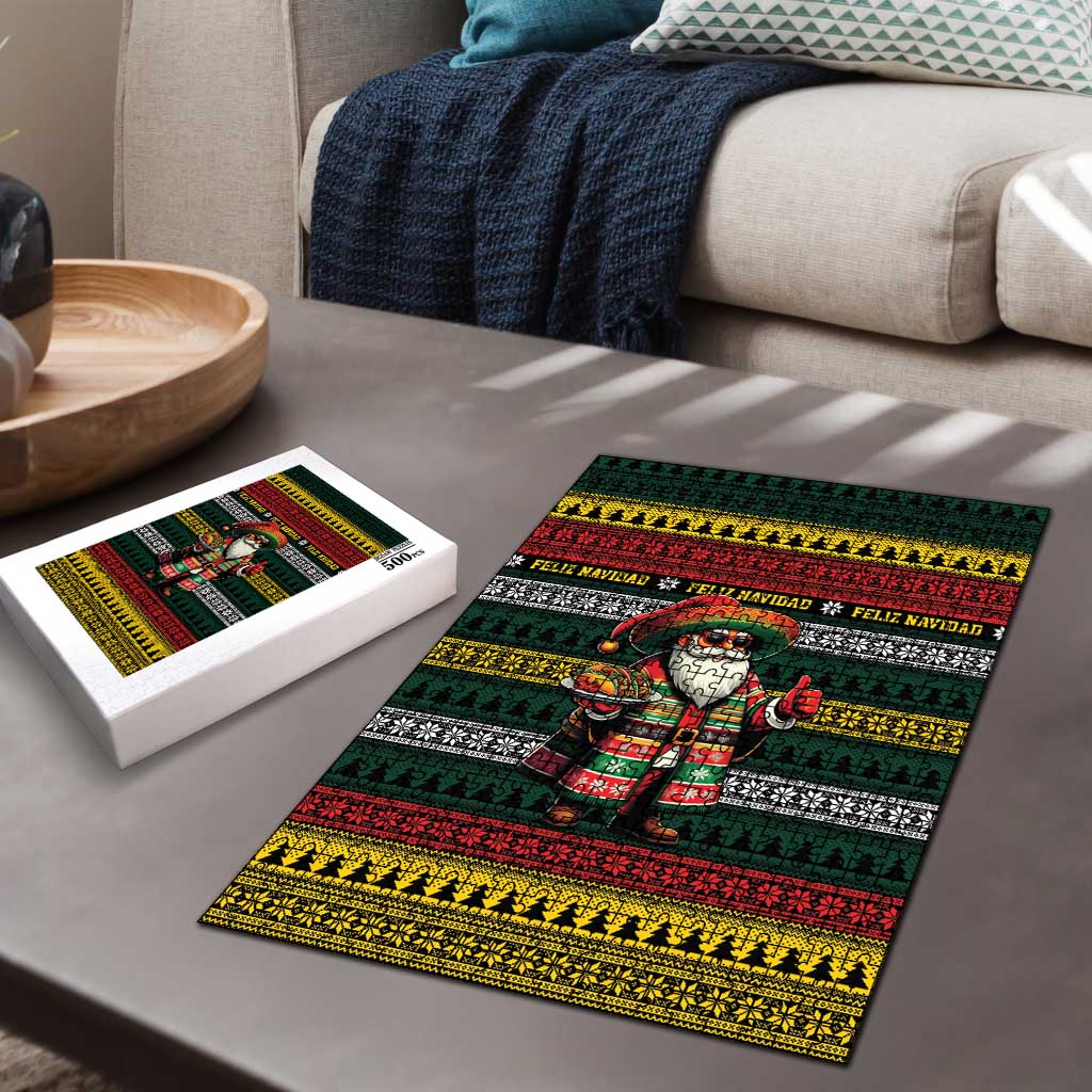Mexican Santa Sombrero Puzzle Feliz Navidad Mexico - Wonder Print Shop