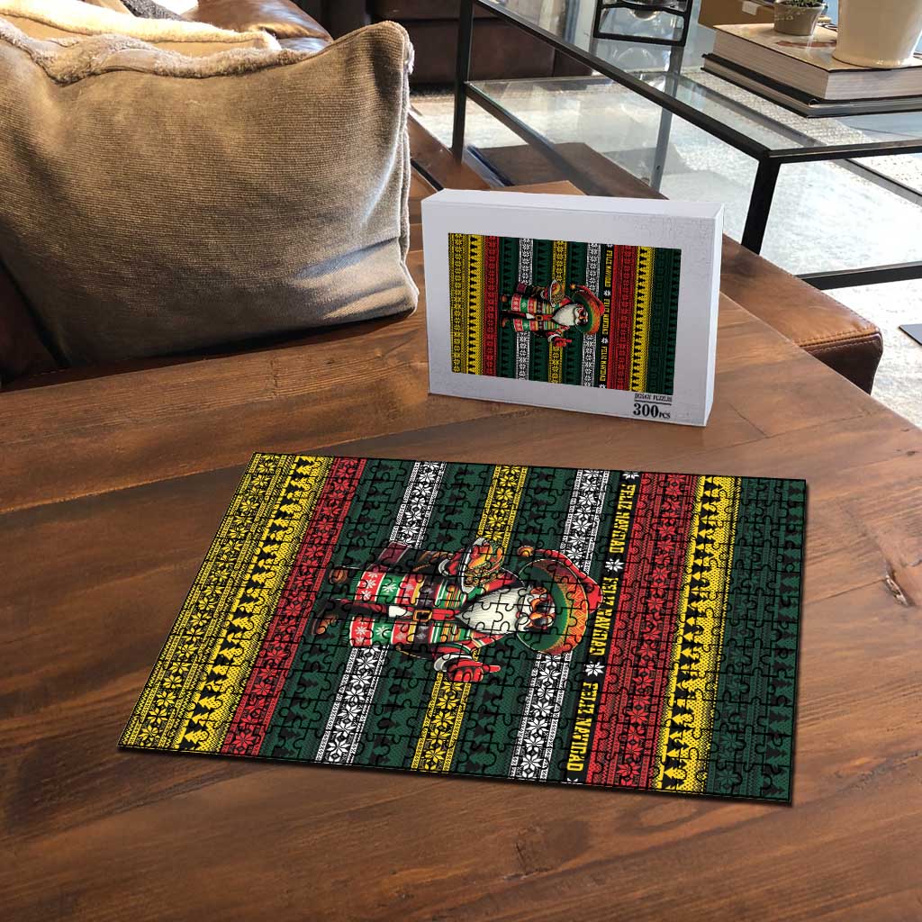 Mexican Santa Sombrero Puzzle Feliz Navidad Mexico - Wonder Print Shop