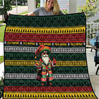 Mexican Santa Sombrero Quilt Feliz Navidad Mexico - Wonder Print Shop