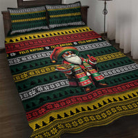 Mexican Santa Sombrero Quilt Bed Set Feliz Navidad Mexico - Wonder Print Shop