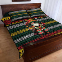 Mexican Santa Sombrero Quilt Bed Set Feliz Navidad Mexico - Wonder Print Shop