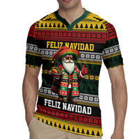 Mexican Santa Sombrero Rugby Jersey Feliz Navidad Mexico - Wonder Print Shop