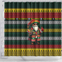 Mexican Santa Sombrero Shower Curtain Feliz Navidad Mexico - Wonder Print Shop