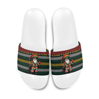 Mexican Santa Sombrero Slide Sandals Feliz Navidad Mexico - Wonder Print Shop