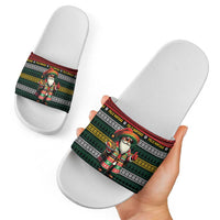 Mexican Santa Sombrero Slide Sandals Feliz Navidad Mexico - Wonder Print Shop