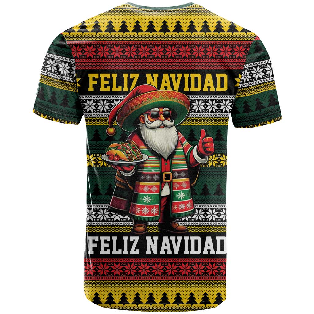Mexican Santa Sombrero T Shirt Feliz Navidad Mexico - Wonder Print Shop