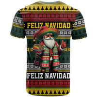 Mexican Santa Sombrero T Shirt Feliz Navidad Mexico - Wonder Print Shop