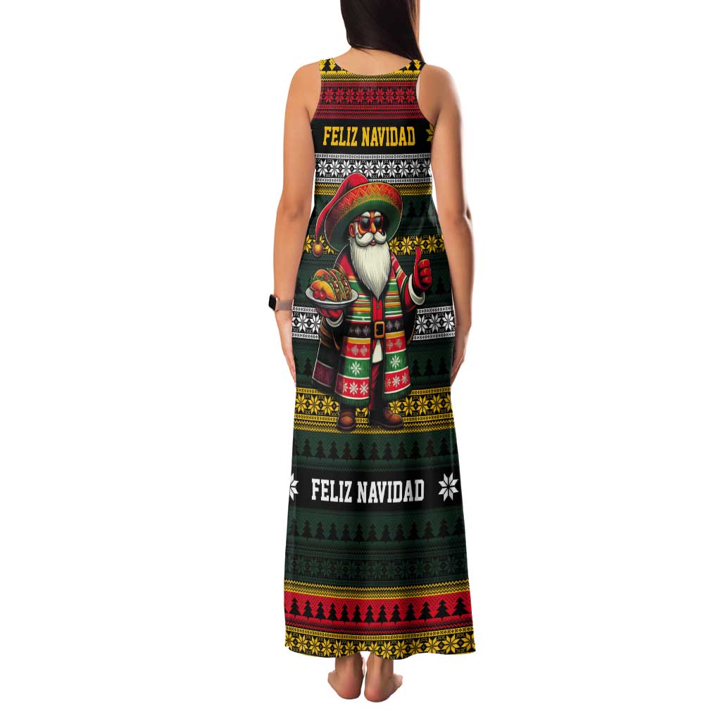 Mexican Santa Sombrero Tank Maxi Dress Feliz Navidad Mexico - Wonder Print Shop