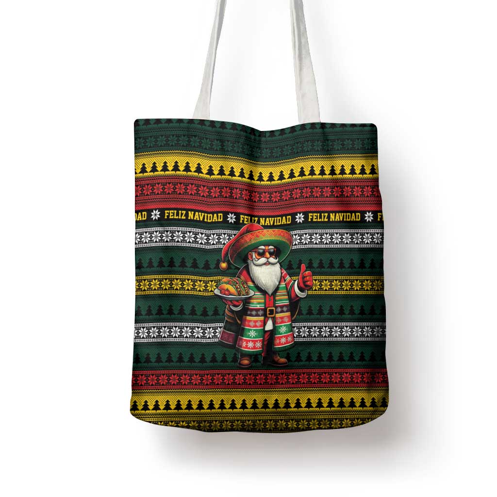 Mexican Santa Sombrero Tote Bag Feliz Navidad Mexico - Wonder Print Shop
