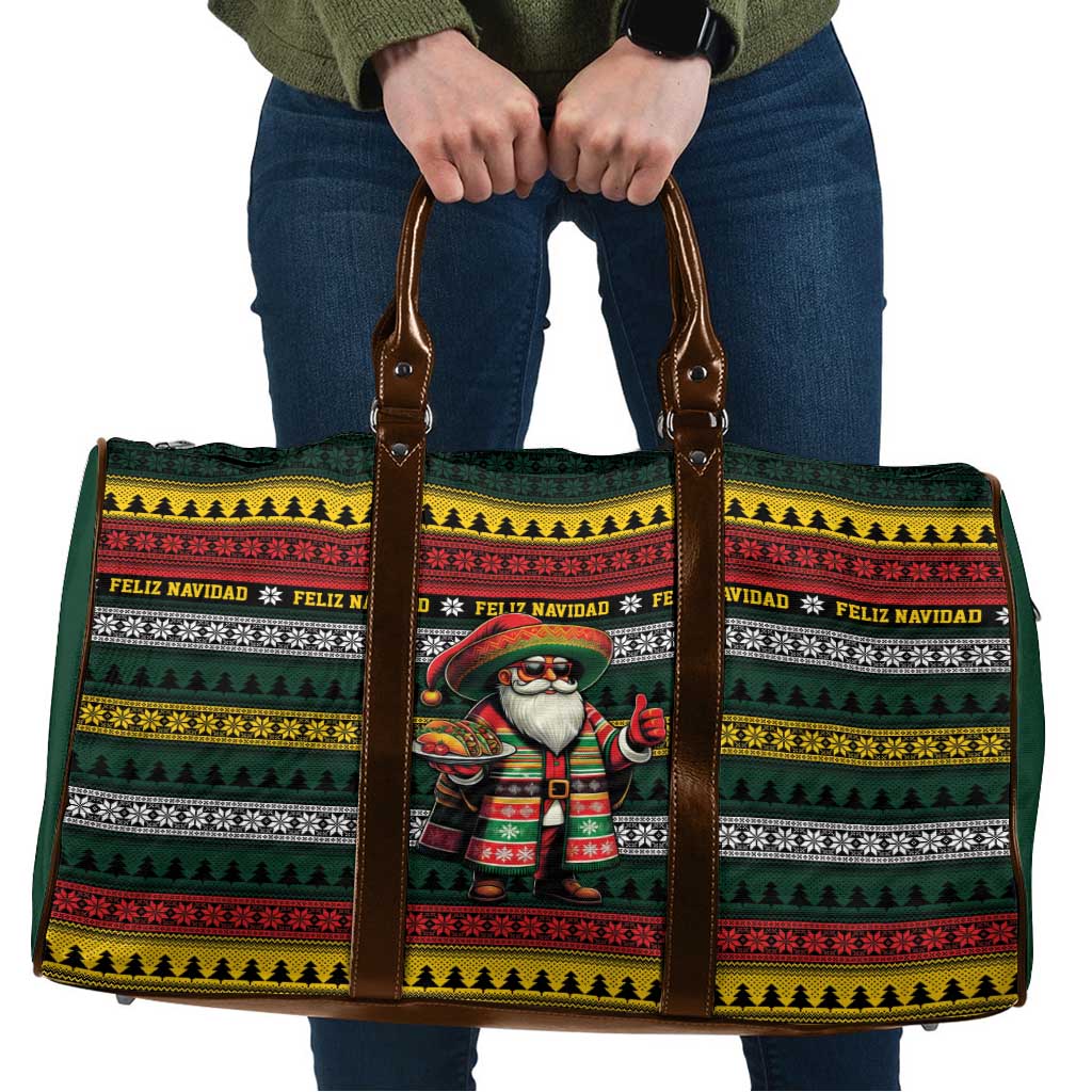 Mexican Santa Sombrero Travel Bag Feliz Navidad Mexico - Wonder Print Shop