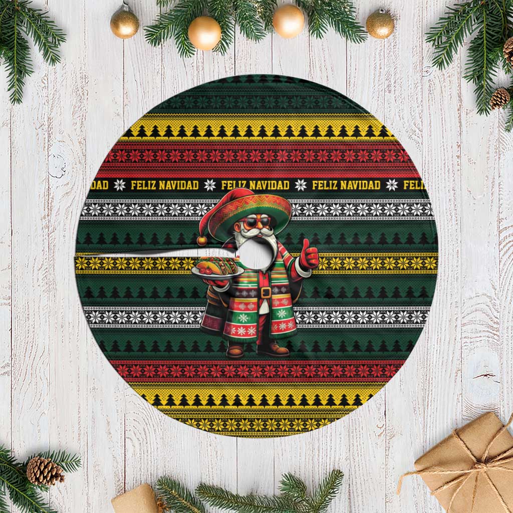 Mexican Santa Sombrero Tree Skirt Feliz Navidad Mexico - Wonder Print Shop