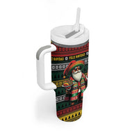 Mexican Santa Sombrero Tumbler With Handle Feliz Navidad Mexico - Wonder Print Shop