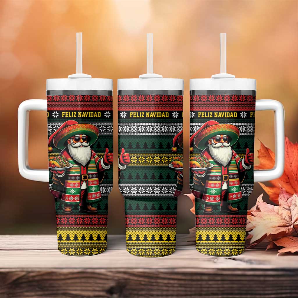 Mexican Santa Sombrero Tumbler With Handle Feliz Navidad Mexico - Wonder Print Shop
