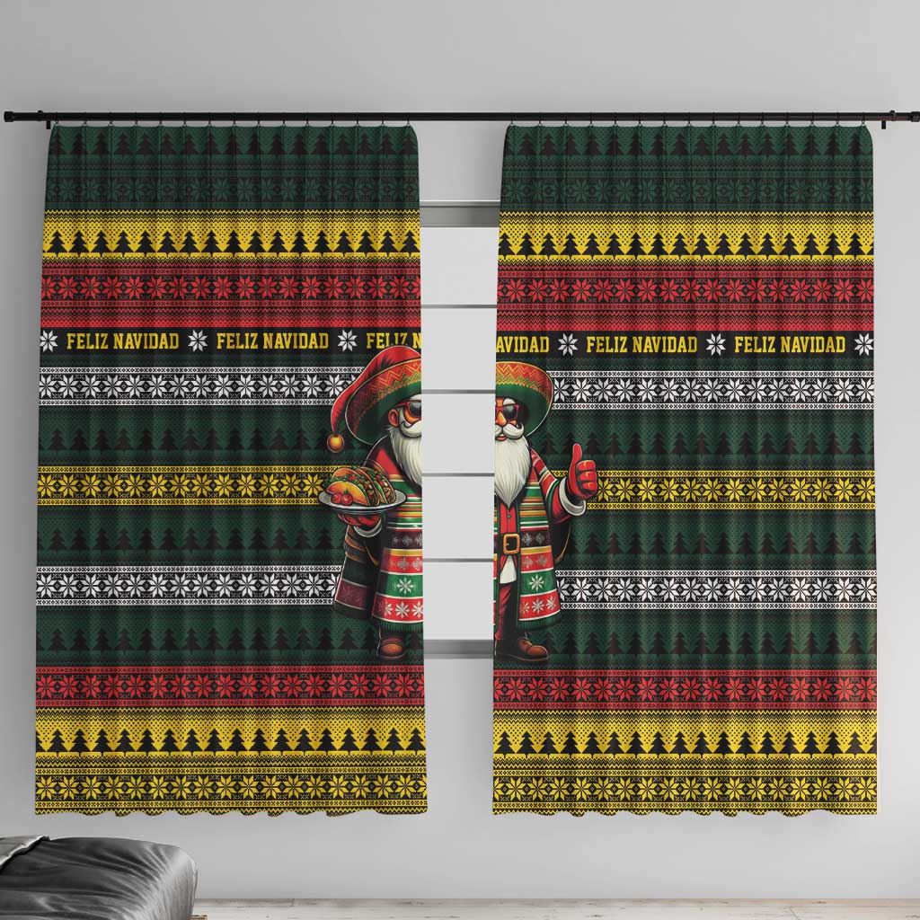Mexican Santa Sombrero Window Curtain Feliz Navidad Mexico - Wonder Print Shop