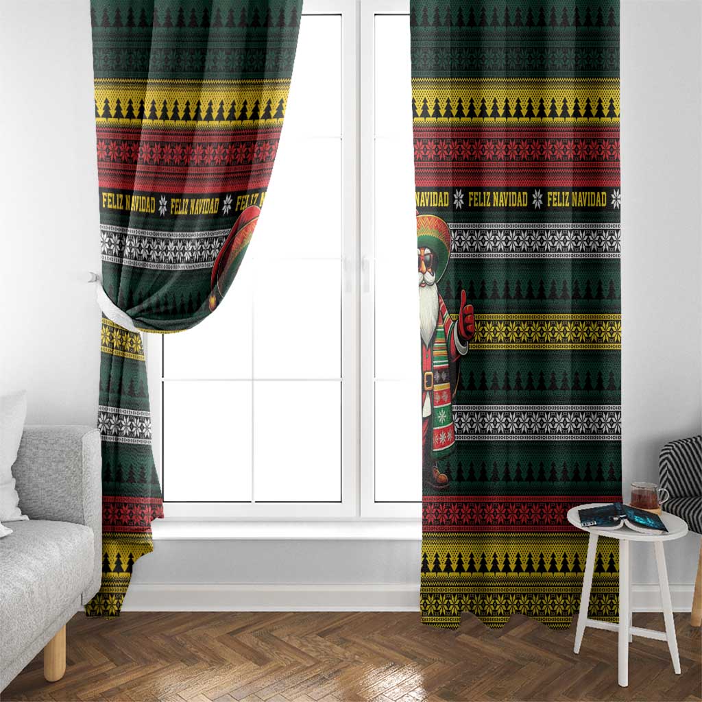 Mexican Santa Sombrero Window Curtain Feliz Navidad Mexico - Wonder Print Shop