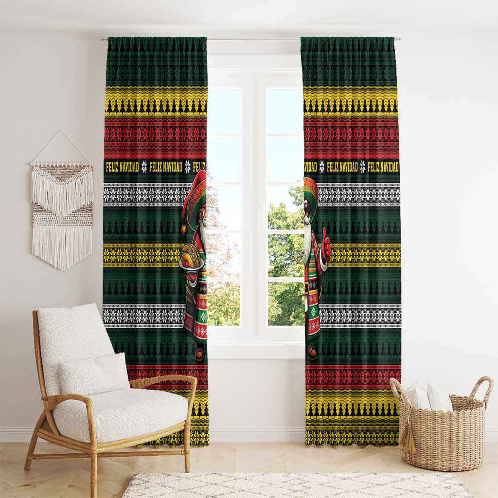 Mexican Santa Sombrero Window Curtain Feliz Navidad Mexico - Wonder Print Shop
