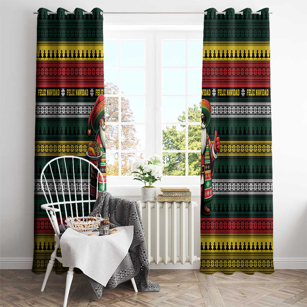 Mexican Santa Sombrero Window Curtain Feliz Navidad Mexico - Wonder Print Shop