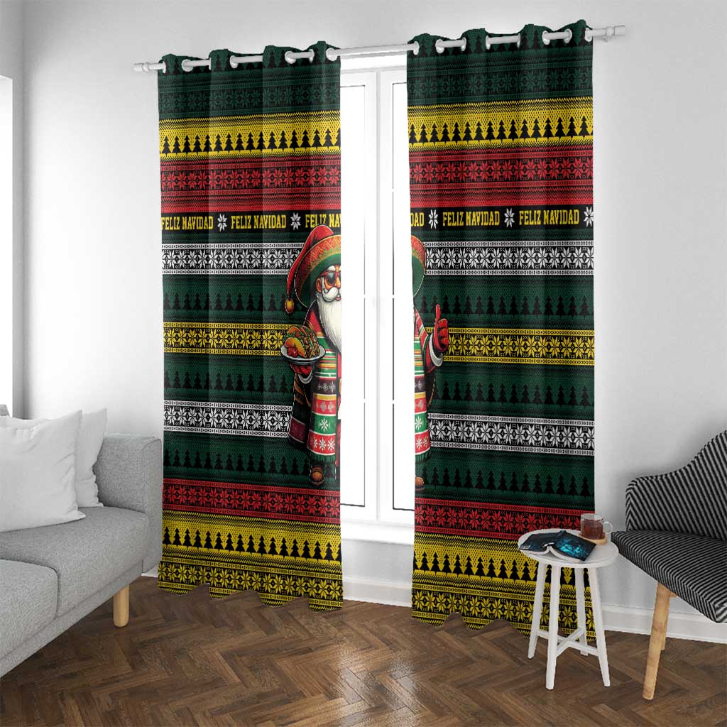 Mexican Santa Sombrero Window Curtain Feliz Navidad Mexico - Wonder Print Shop
