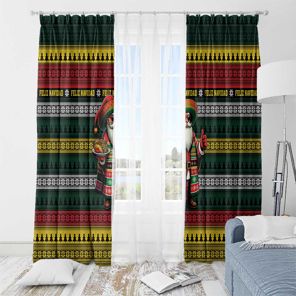 Mexican Santa Sombrero Window Curtain Feliz Navidad Mexico - Wonder Print Shop