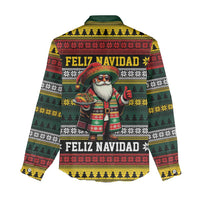 Mexican Santa Sombrero Women Casual Shirt Feliz Navidad Mexico - Wonder Print Shop